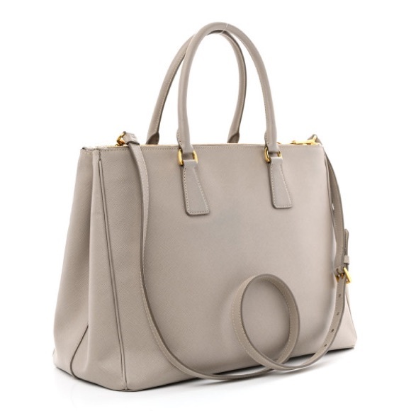 Authentic Prada Galleria double zip 2 way tote bag grey - Picture 2 of 11